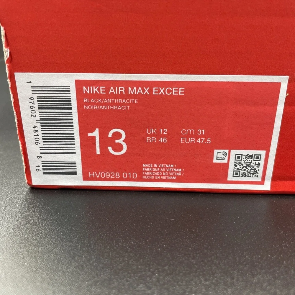 Nike Air Max Excee Shoes Black/Anthracite Brown Gum HV0928-010 Men's Size 13 NEW